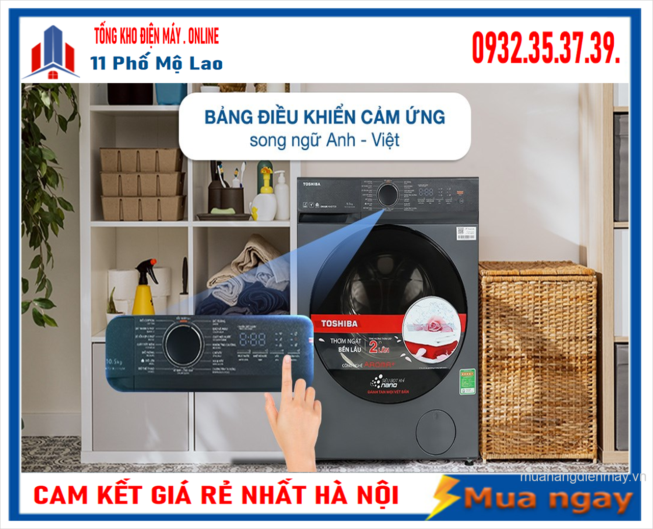 Máy giặt cửa trước Toshiba Inverter 9.5 kg TW-T21BU105UWV(MG) Mới 2023