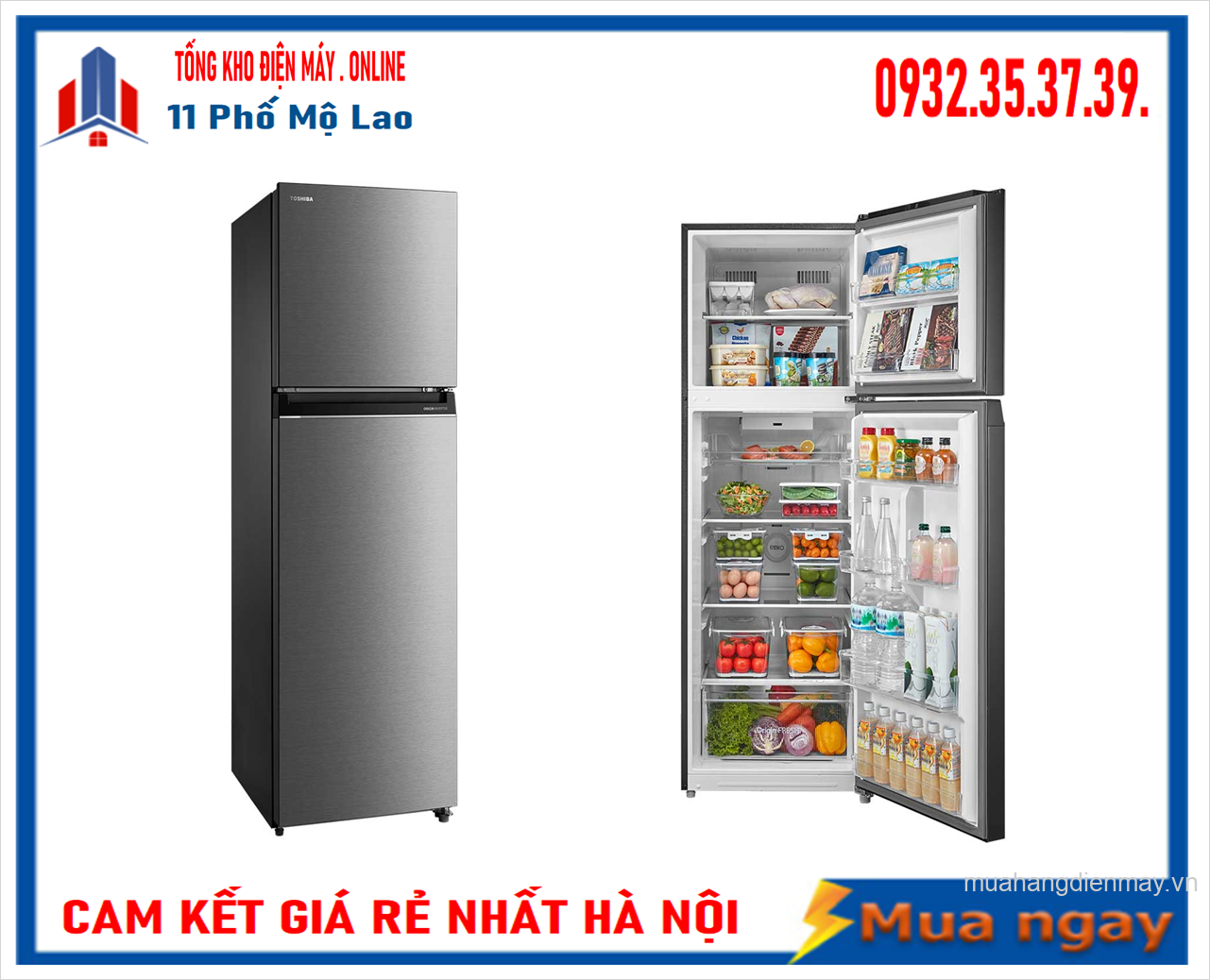 TỦ LẠNH TOSHIBA INVERTER 312 Lít GR-RT416WE-PMV(58)-MM Mới 2023