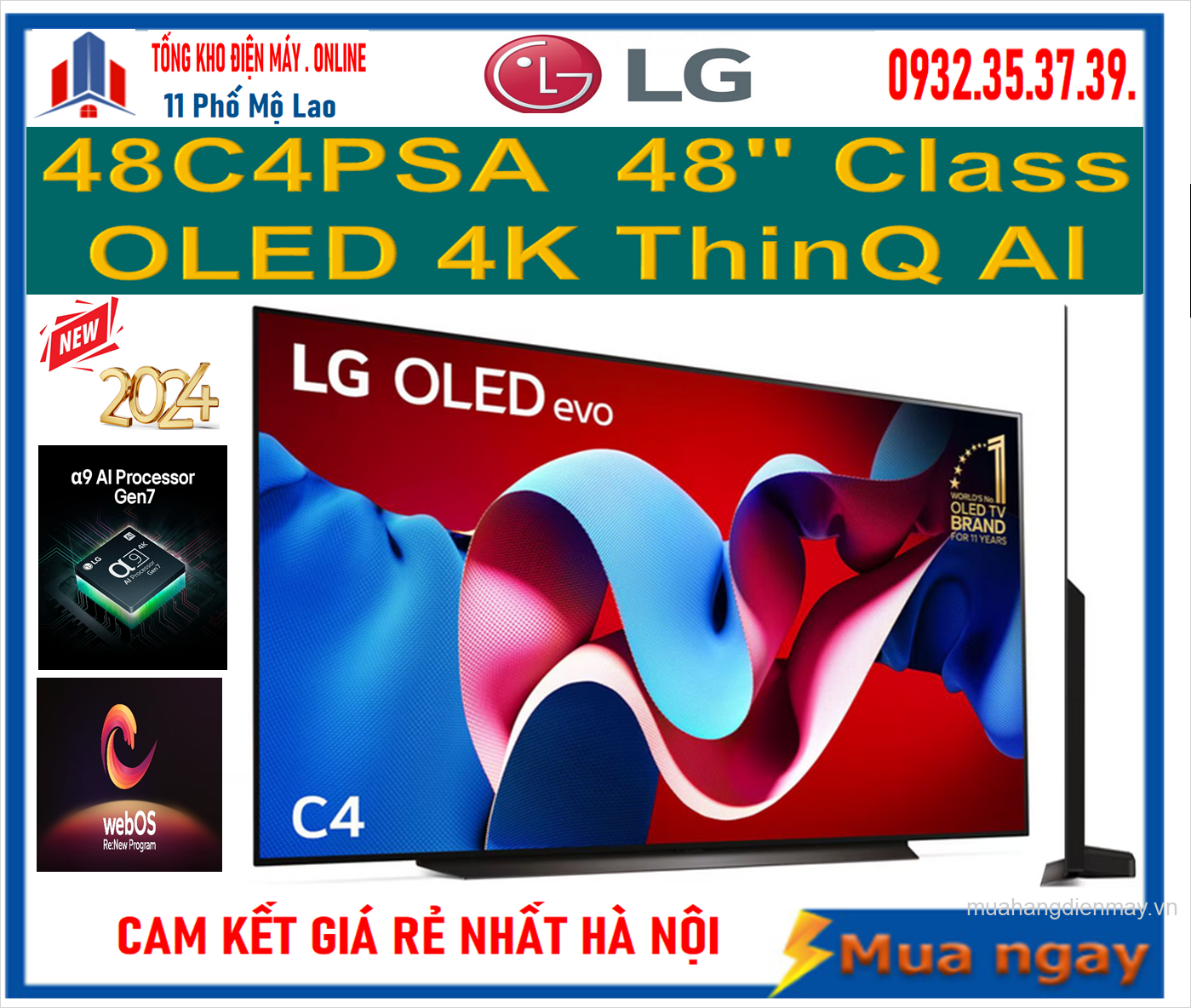 Smart Tivi LG OLED evo 48C4PSA 4K 48 inch ThinQ AI Mới 2024