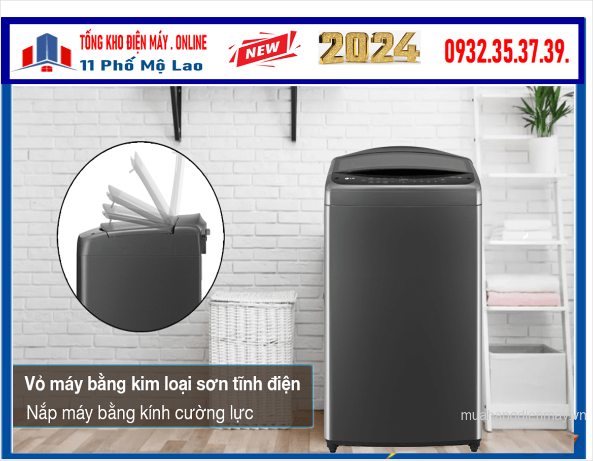 Máy giặt LG 15 kg AI DD Inverter TV2515DV5J Mới 2024
