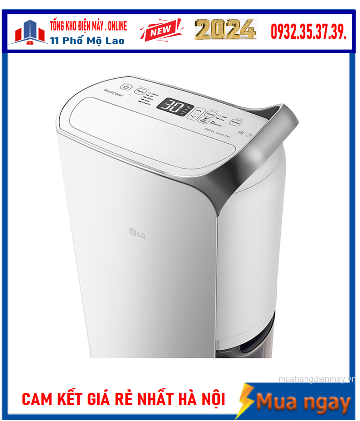 Máy hút ẩm LG Dual Inverter 16L Mầu trắng MD16GQSE0 