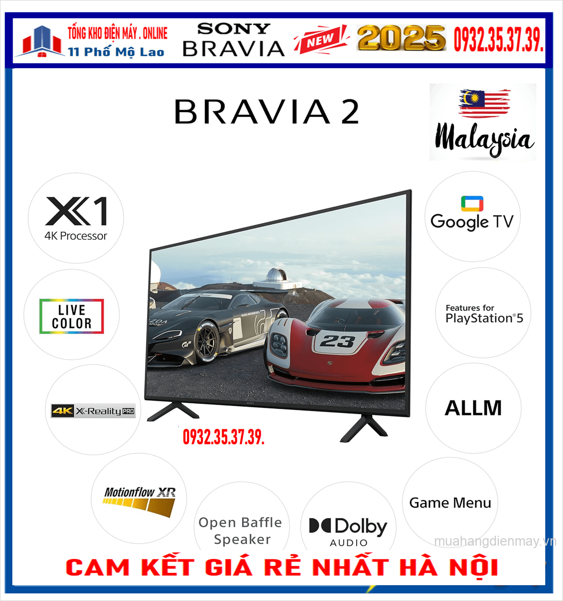 Bán Smart TiVi Sony BRAVIA 2 II 55 inch 4K HDR (K-55S25) New 2025
